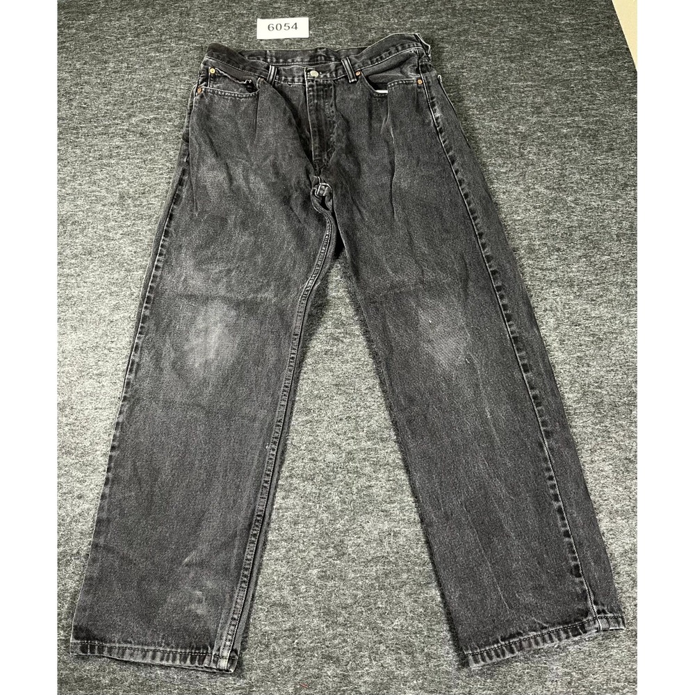 Levi's 550 Jeans Mens 36x32 Black Denim Dark Wash Relaxed Fit Straight Leg